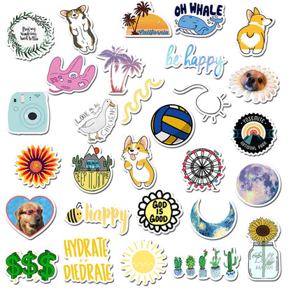 50PCS Aesthetic Sanitization Stickers - Cuteness Decontamination Decals for Overstimulation Management, Sensory Purification Journals & Digital Detox Visualization