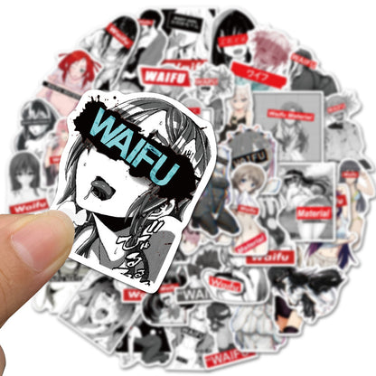 50PCS Anime Girl Stickers - Kawaii Manga Decals for Laptops, Planners, Water Bottles & Otaku Culture Gifts
