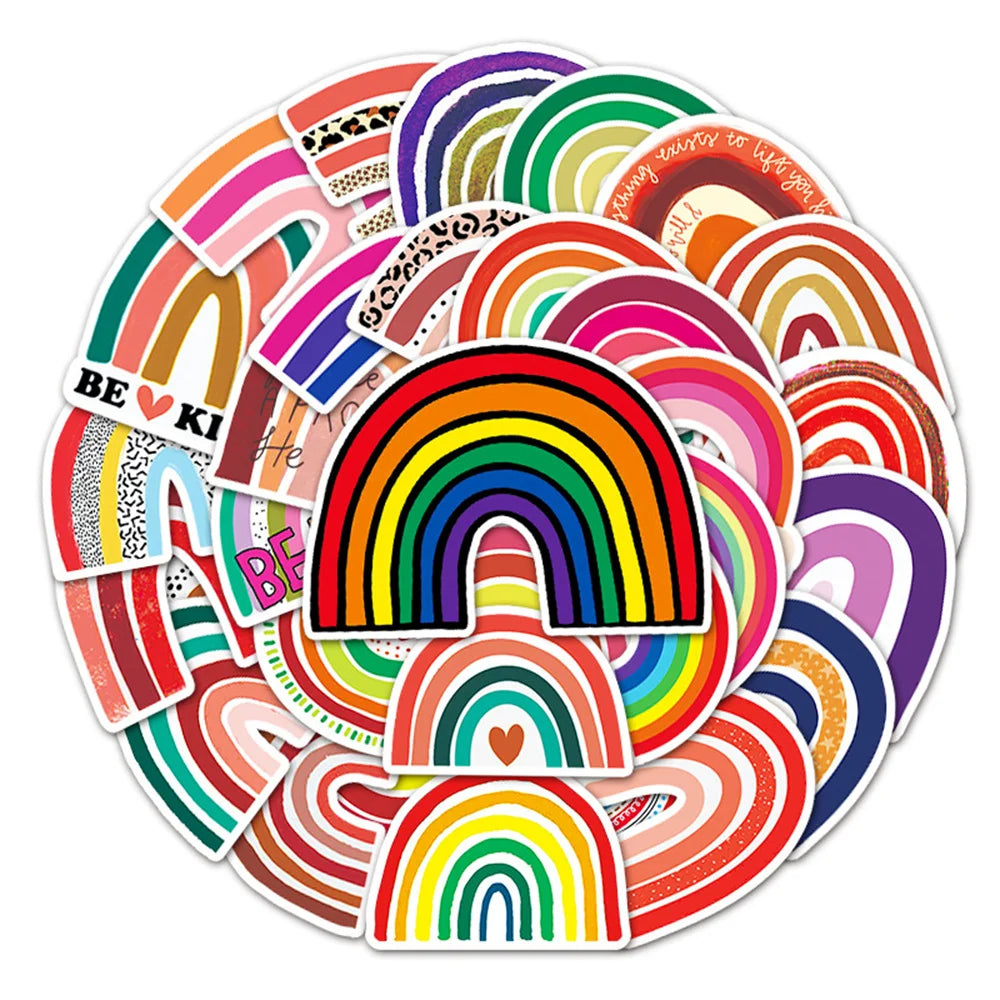 50PCS Colorful Rainbow Bridge Personalized Graffiti Waterproof Sticker Suitcase Notebook Refrigerator Skateboard