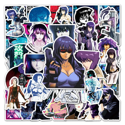 50PCS Anime Ghost In The Shell Cartoon Doodle Sticker Notebook Personality Car Refrigerator Decoration Sticker