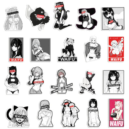 50PCS Girl Cartoon Sexy Graffiti Stickers Laptop Suitcase Waterproof Guitar Decoration Toys Wholesale