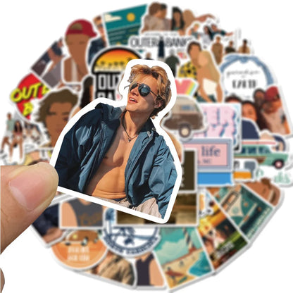 50PCS  American TV Series Bund Quest Outer Banks Graffiti Luggage Computer Helmet Waterproof Stickers