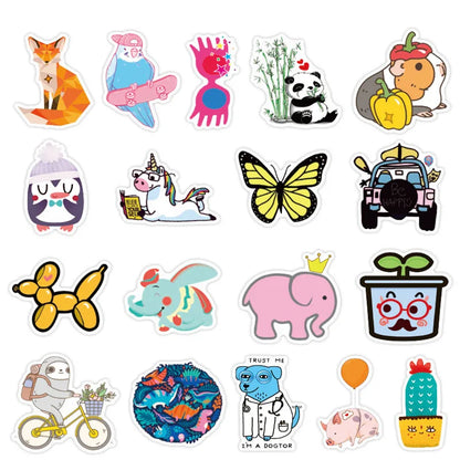 50 pieces of cartoon food cute graffiti stickers, personalized DIY stationery guitar cups, laptop phone cases, notebook books, decorative sticker toys