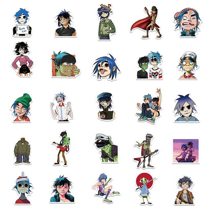 50PCS Street Bully Gorillaz Graffiti Waterproof Sticker Suitcase Notebook Refrigerator Skateboard Stationery Box