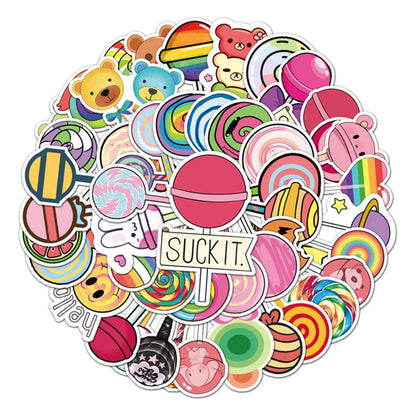 50PCS Cartoon Personality Lollipop Small Fresh Graffiti Waterproof Sticker Suitcase Notebook Refrigerator Helmet