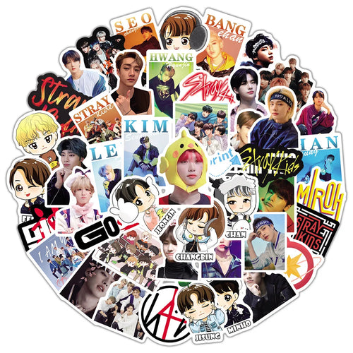 50 pieces of creative cartoon character graffiti stickers from Korean boy bands, personalized decorative notebooks, skateboards, guitars, suitcases, stickers and toys
