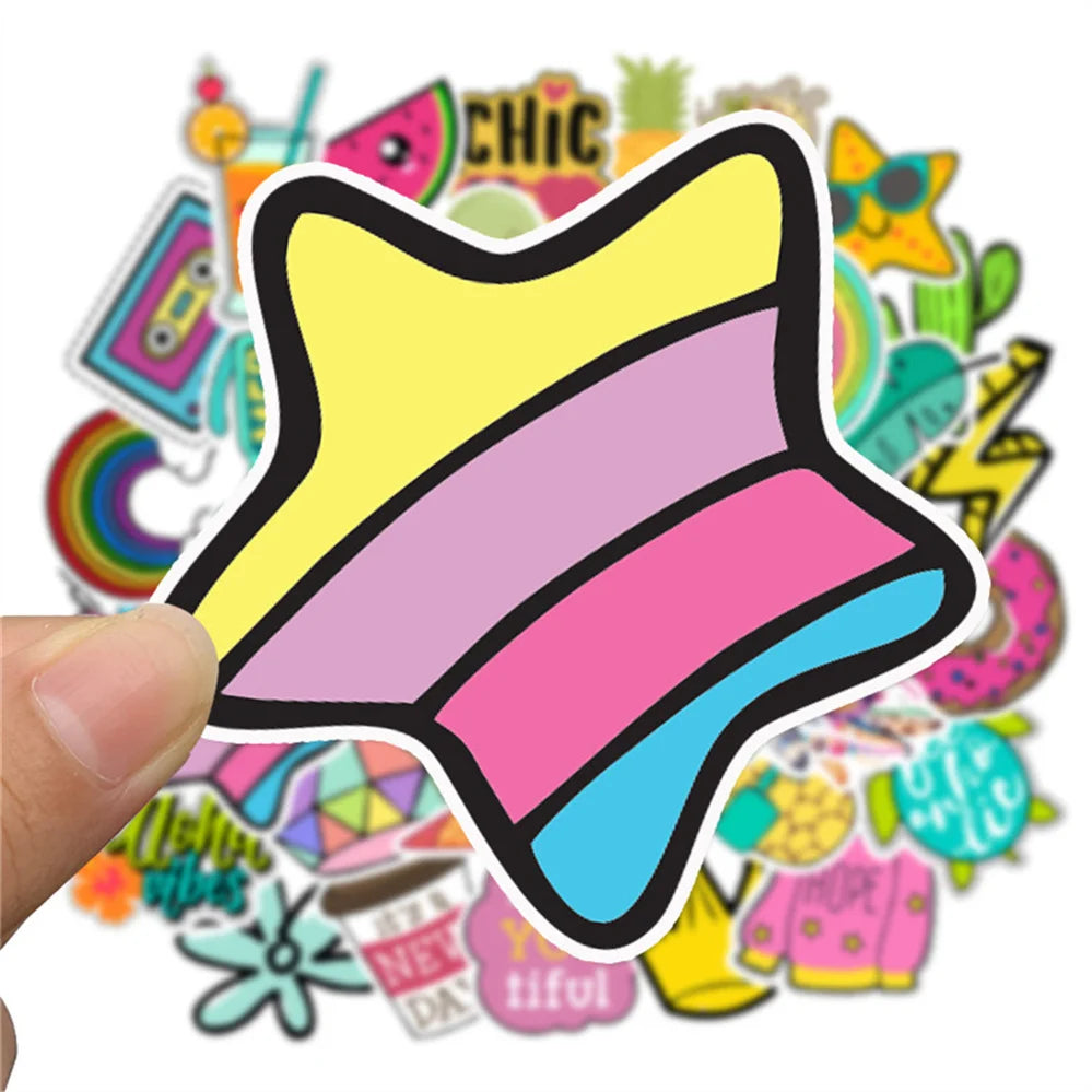50PCS cartoon cute animal series diary doodle stickers, personalized DIY phone cases, laptop cases, suitcase decoration waterproof stickers toys