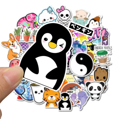 50PCS Cartoon Cute Popular Animal Graffiti Skateboard Helmet Water Cup Refrigerator Luggage Sticker Toys