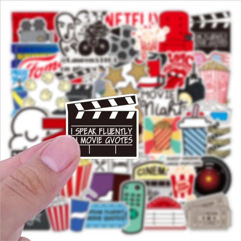 50 pieces of new movie party decoration style graffiti stickers, personalized, fashionable and creative DIY exquisite decorative decal cups, helmets, skateboard popular stickers