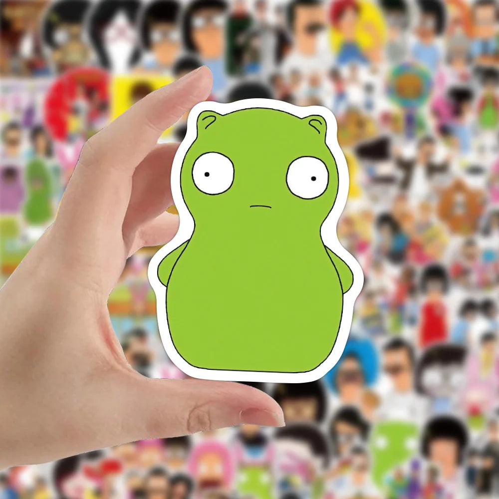 50PCS New Bob Hamburger Graffiti Sticker Notebook Skateboard Car Trunk Refrigerator Waterproof Sticker Custom