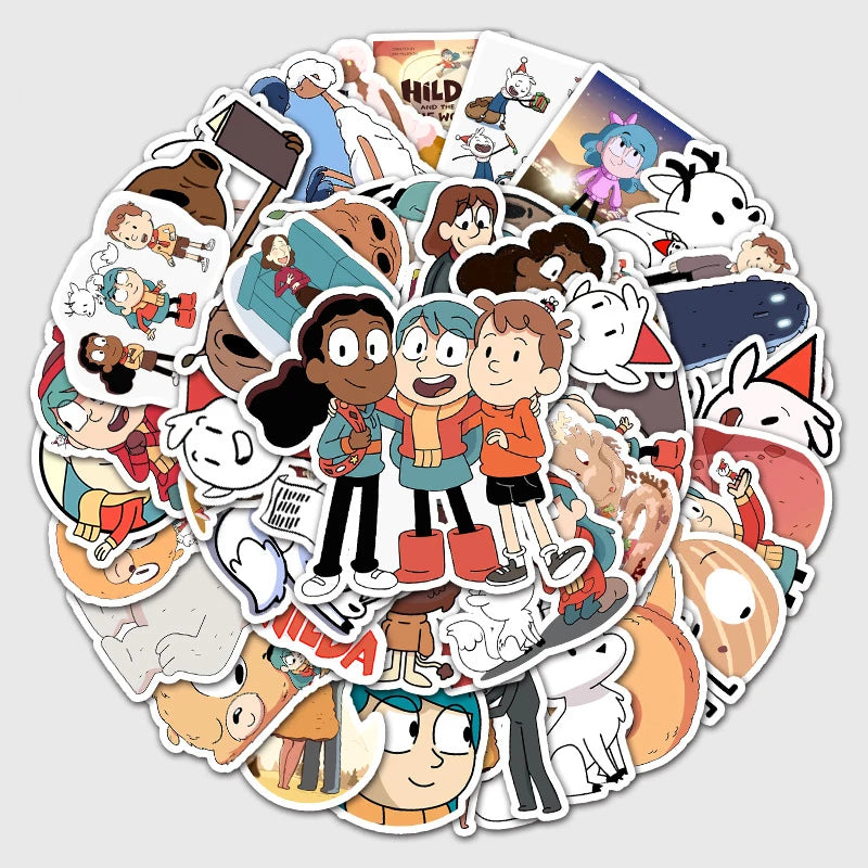 50PCS Cartoon Anime Hilda Girl Graffiti Notebook Guitar Bike Skateboard Gift Toy Waterproof Animation Sticker