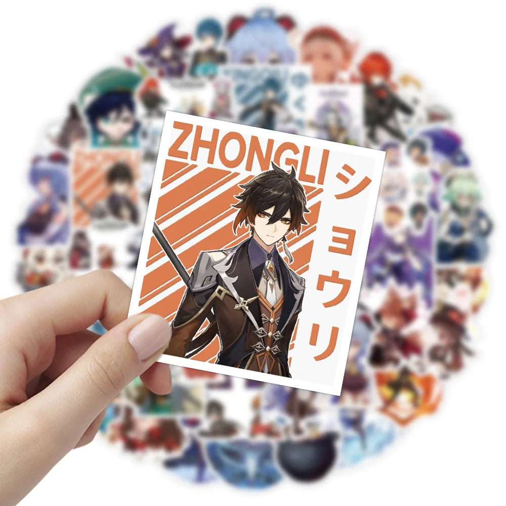 100PCS Anime Game Genshin Impact Stickers Graffiti For Laptop Luggage Bike Car Skateboard Guitar Waterproof Decal Toys