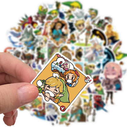 50PCS Zelda Legend Graffiti Waterproof Sticker Suitcase Notebook Mobile Phone Refrigerator Children's Skateboard