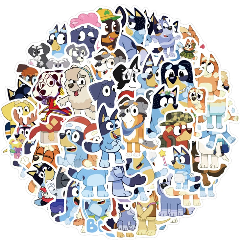 100PCS Cartoon Cute Dog Animation Graffiti Hand Account Material Skateboard Decoration Stickers Children's Toys Wholesale