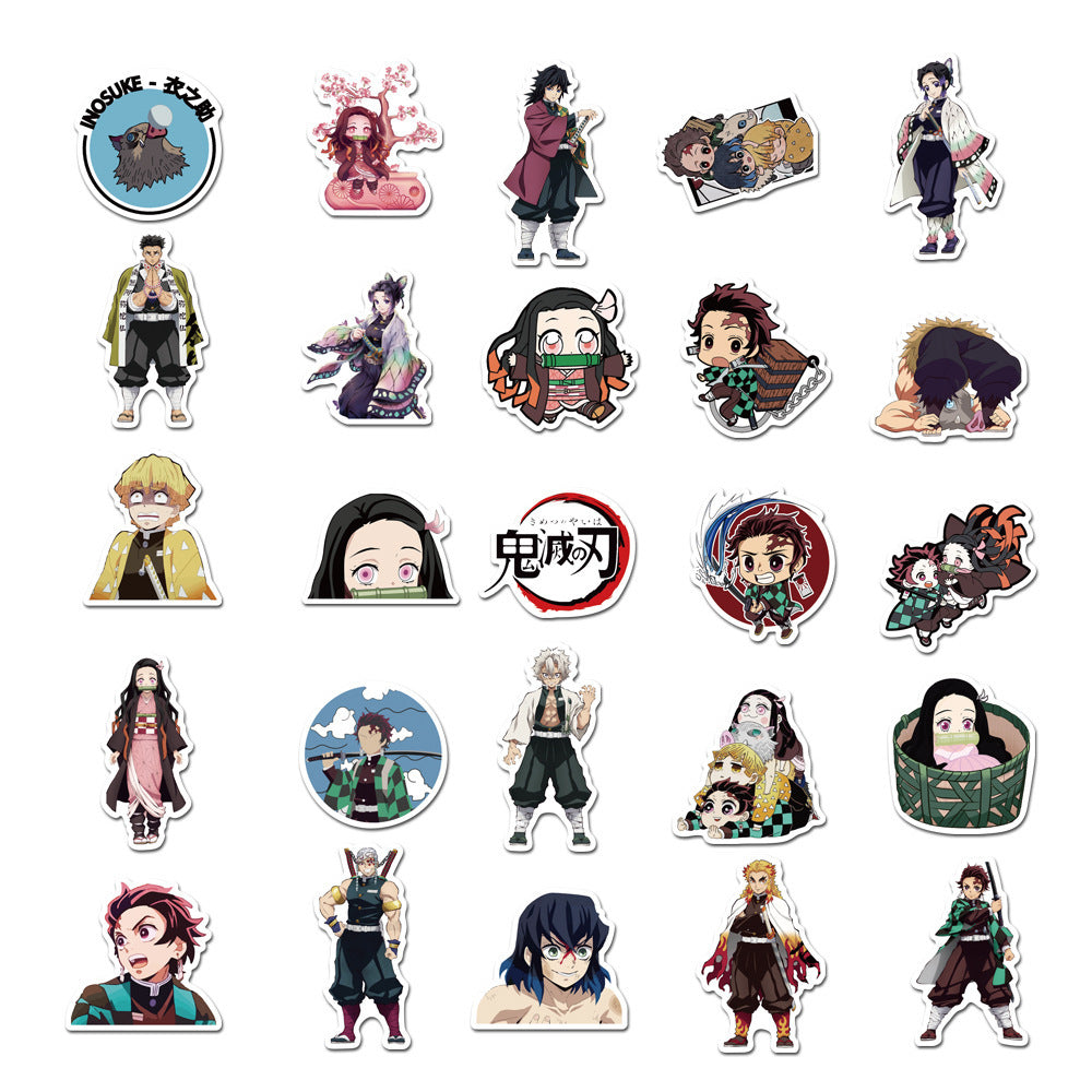 50PCS Demon Slayer Semiotics Stickers - Breath Style Epistemology Decals for Trauma Metamorphosis Maps, Sword Cultivation Logs & Demon-Human Dialectic Archives