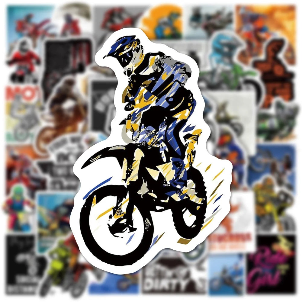 50PCS Dirt Bike Extreme Motorcycle Graffiti Stickers Water Cup Luggage Laptop Scooter Motorcycle