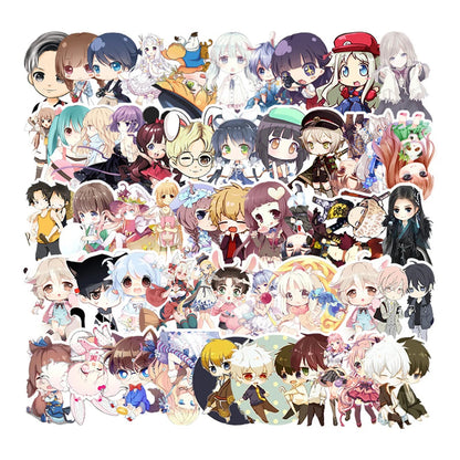 50PCS Cute Girl Small Fresh Two-dimensional Luggage Sticker, Suitcase Car Graffiti Phone Sticker
