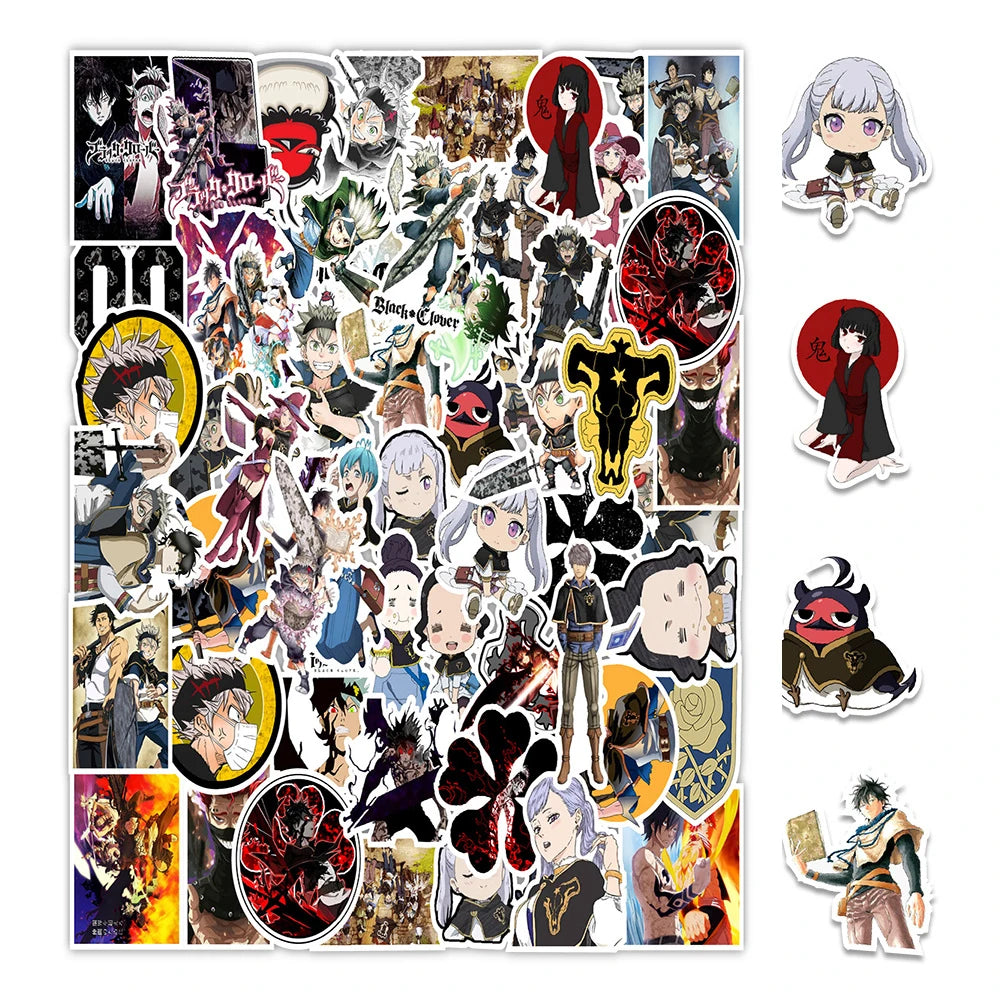 50PCS Anime Black Clover Sticker Computer Notebook Mobile Phone Water Cup Sticker Waterproof Sticker
