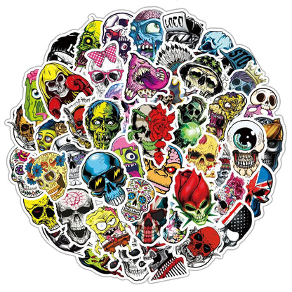 50PCS Symphony Horror Skull Personality Graffiti Sticker Skateboard Water Cup Trolley Case Waterproof Sticker