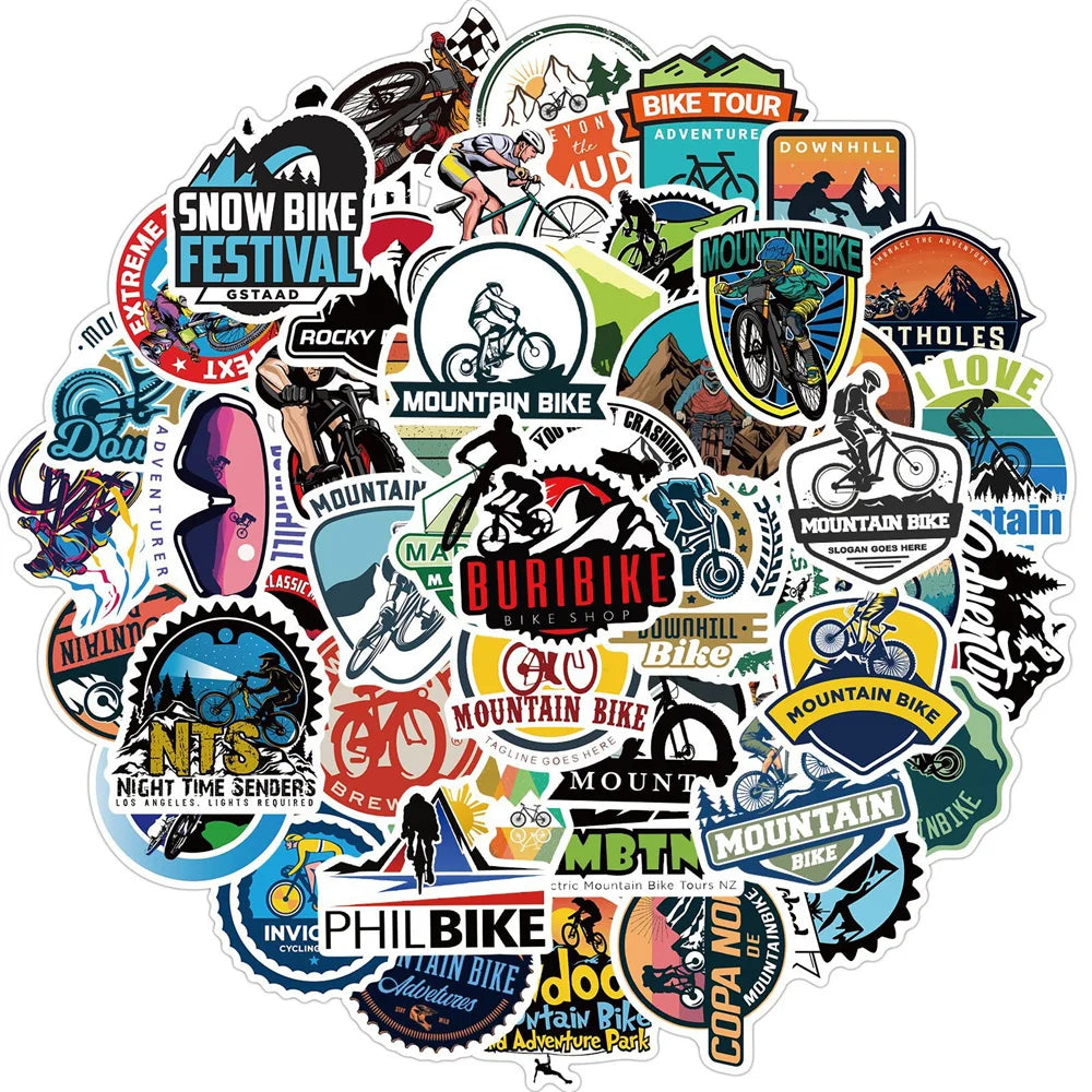 50PCS Outdoor Mountain Bike Graffiti Stickers Personalized Decoration Luggage Motorcycle Body Helmet Stickers