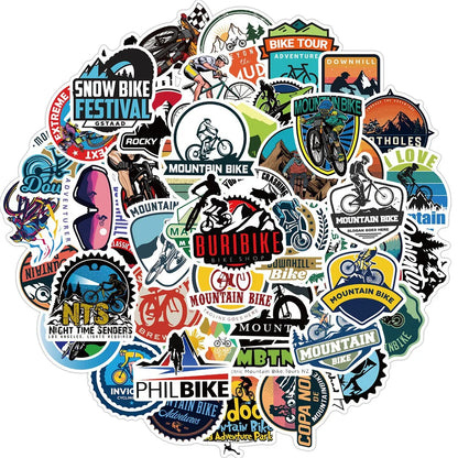 50PCS Outdoor Mountain Bike Graffiti Stickers Personalized Decoration Luggage Motorcycle Body Helmet Stickers