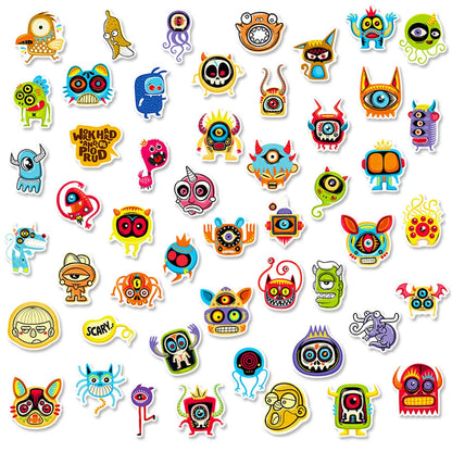 50PCS Little Monster Personality Cartoon Anime Graffiti Stickers Laptop Phone Case Bicycle Guitar Sticker