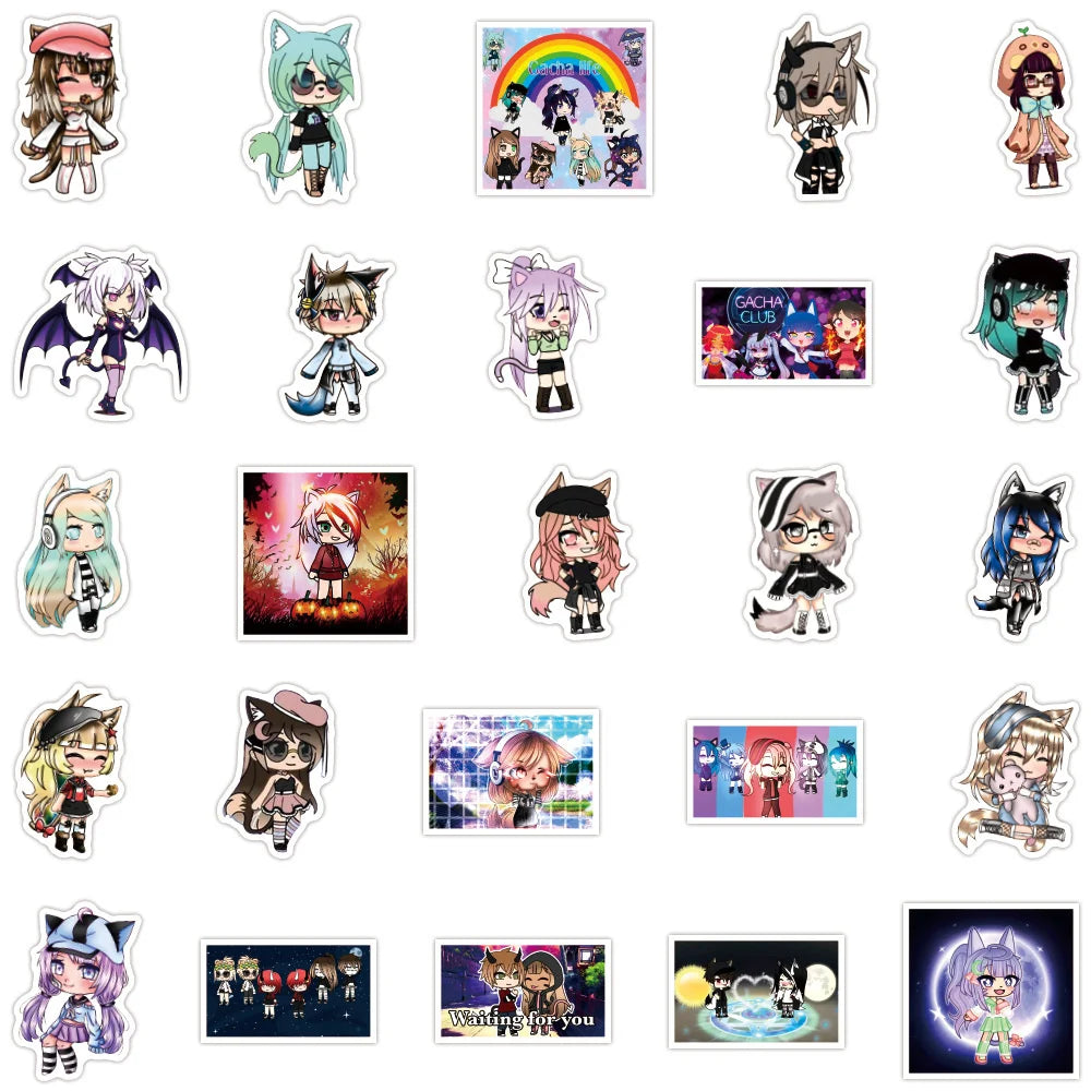 50PCS Cartoon Game Gacha Life Gacha Life Laptop Luggage Sticker Waterproof Graffiti Sticker