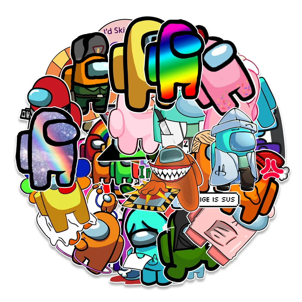50PCS Among US Literature and Art Graffiti Waterproof Sticker Suitcase Notebook Refrigerator Skateboard Water Cup
