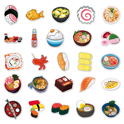 50PCS Japanese Food and Gourmet Luggage Stickers Creative Trend Graffiti Luggage Laptop Decoration Stickers