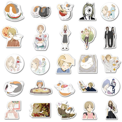 50 non-repetitive animation Natsume's Book of Friends graffiti stickers, personalized DIY manual notebook computer phone case decoration waterproof sticker toys