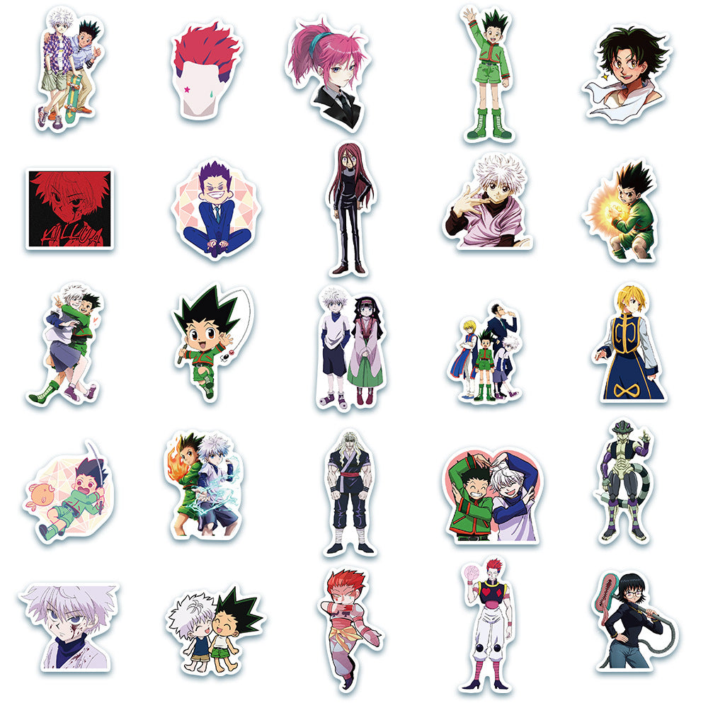 50PCS Anime Hunter x Hunter Doodle Stickers for Suitcases, Laptops, Guitars, Stationery Boxes, and Desktop Decor