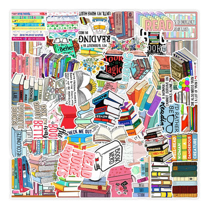 50PCS Book Reading Graffiti Stickers Computer Mobile Phone Tablet Computer Decorative Stickers