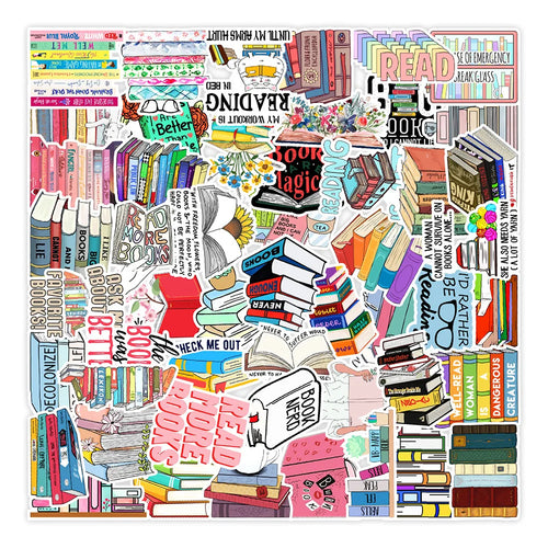 50PCS Book Reading Graffiti Stickers Computer Mobile Phone Tablet Computer Decorative Stickers