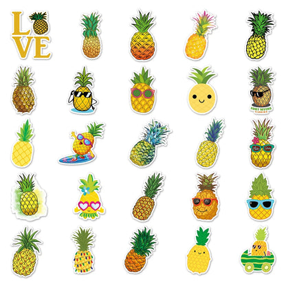 50PCS Cartoon Fruit Pineapple Personality Creative Graffiti Scooter Laptop Luggage Gift Waterproof Anime Sticker