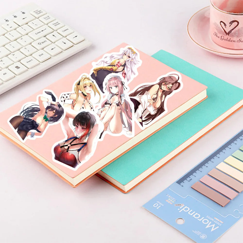 50PCS Anime Two-dimensional Sexy Girl Sticker DIY Laptop Skateboard Mobile Phone Decoration Gift Toy Sticker