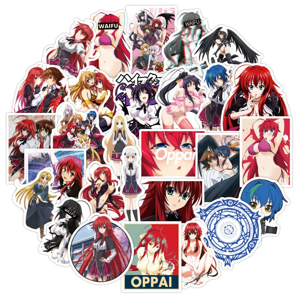 50PCS Devil High School DXD Graffiti Sticker Cartoon Waterproof Sunscreen Notebook Trolley Box Sticker Riman Series