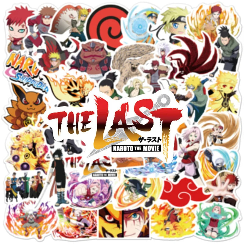 50PCS Anime Naruto-Ninja Graffiti Sticker Luggage Car Computer Water Cup Mobile Skateboard Guitar Sticker Toy