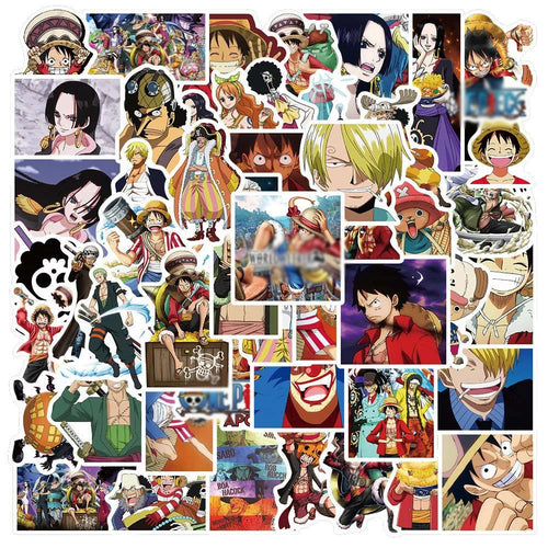 50PCS Anime Pirate Mania Action Graffiti Sticker Computer Luggage Skateboard Waterproof Removable Sticker