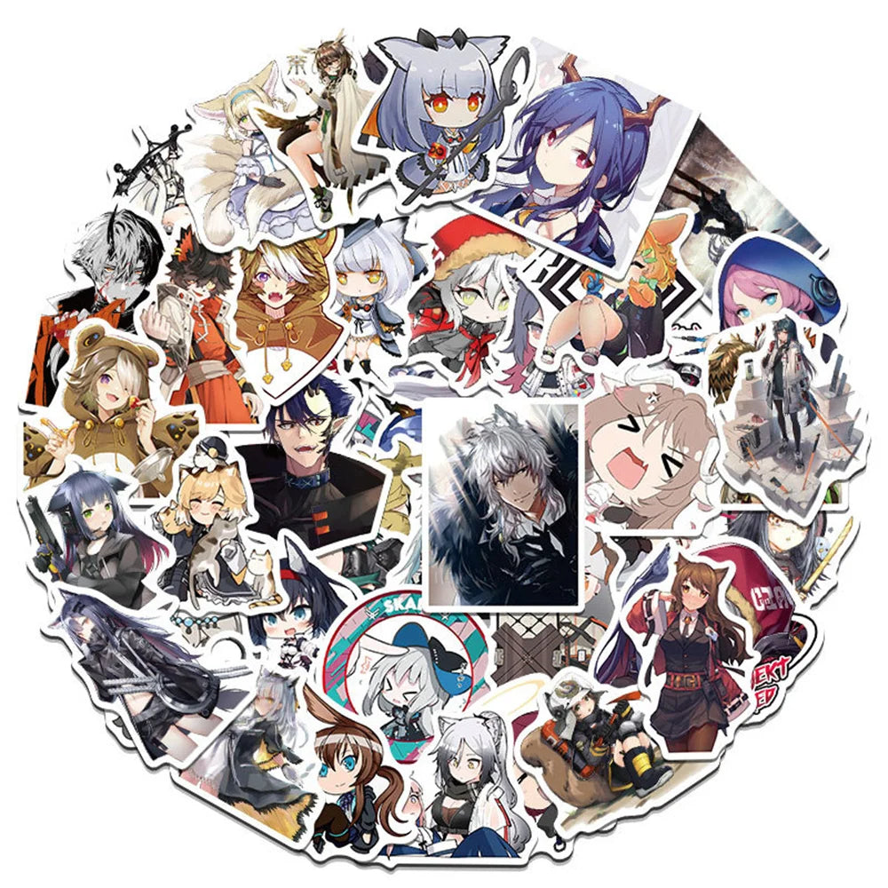 50PCS Art Illustration Popular Creative Cartoon Animation Game Tomorrow's Ark Character Series Decorative Style Graffiti Stickers Personality Fashion Creative DIY Exquisite Decorative Decals Suitable For Cups, Helmets, Skateboards Popular Stickers Toys