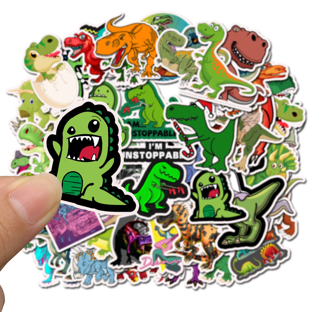50PCS Art Illustration Trendy Cute Cartoon Dinosaur Doodle Stickers Exquisite Fashion Creative DIY Decorative Sticker Decals for Notebooks Suitable for Mugs, Helmets, Skateboards, Pencil Cases, and Desktops