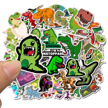 50PCS Art Illustration Trendy Cute Cartoon Dinosaur Doodle Stickers Exquisite Fashion Creative DIY Decorative Sticker Decals for Notebooks Suitable for Mugs, Helmets, Skateboards, Pencil Cases, and Desktops