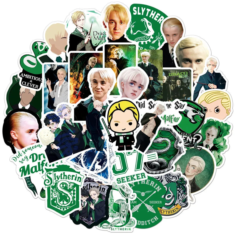 50PCS Draco Malfoy Character Personality Decoration Graffiti Waterproof Sticker Notebook Refrigerator Skateboard
