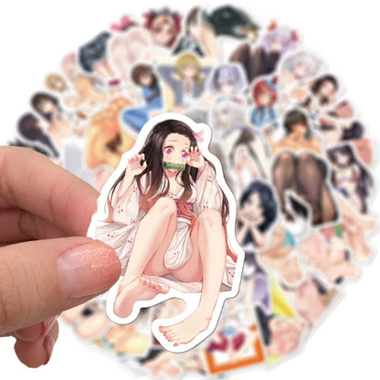 50PCS Japanese Manga Sexy Girl Cartoon Graffiti Toy Skateboard Laptop Luggage Mobile Phone Waterproof Decal Stickers