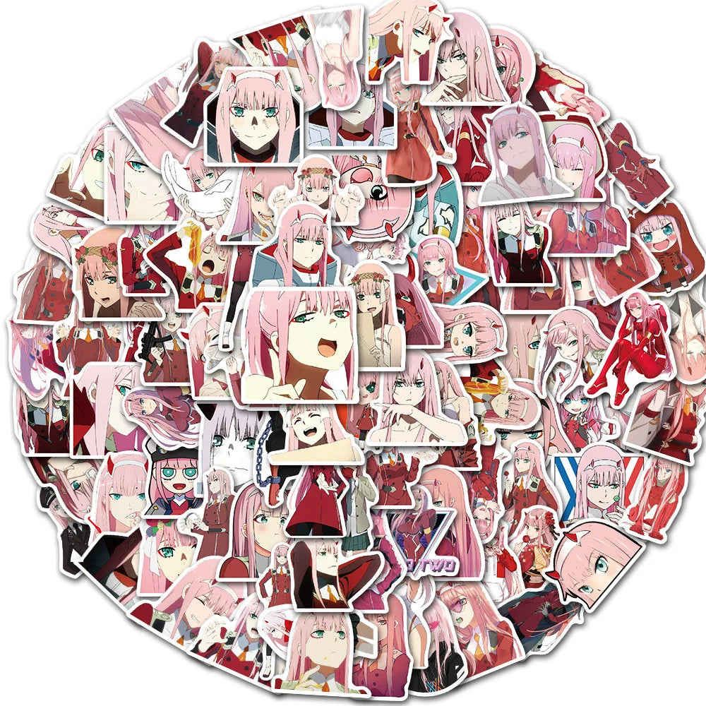 50PCS   CuteAnime National Team Guitar Trunk Water Cup Decoration Sticker Graffiti Waterproof