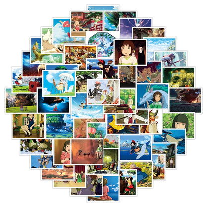 50PCS Cartoon Miyazaki Hayao Cute Anime Character Diary Graffiti Skateboard Decoration Waterproof Sticker Toy