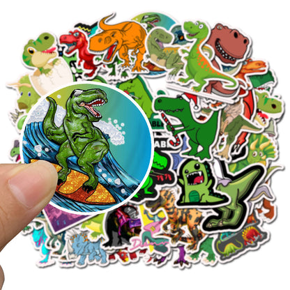 50PCS Art Illustration Trendy Cute Cartoon Dinosaur Doodle Stickers Exquisite Fashion Creative DIY Decorative Sticker Decals for Notebooks Suitable for Mugs, Helmets, Skateboards, Pencil Cases, and Desktops