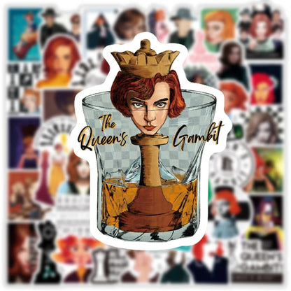 50PCS New American Drama Queen's Chess Game Graffiti Waterproof Sticker Suitcase Notebook Stationery Box WaterCup