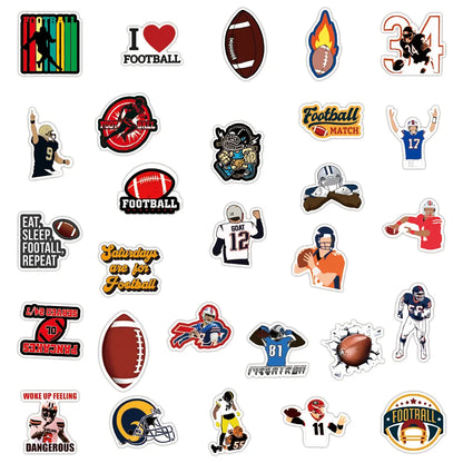 50pcs Football Football Graffiti Sticker Waterproof Luggage Compartment Notebook Scooter Water Cup Sticker Custom