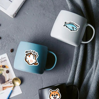 50pcs Japanese Simple Cartoon Cute Animal Graffiti Suitcase Skateboard Water Cup Notebook Stickers Waterproof