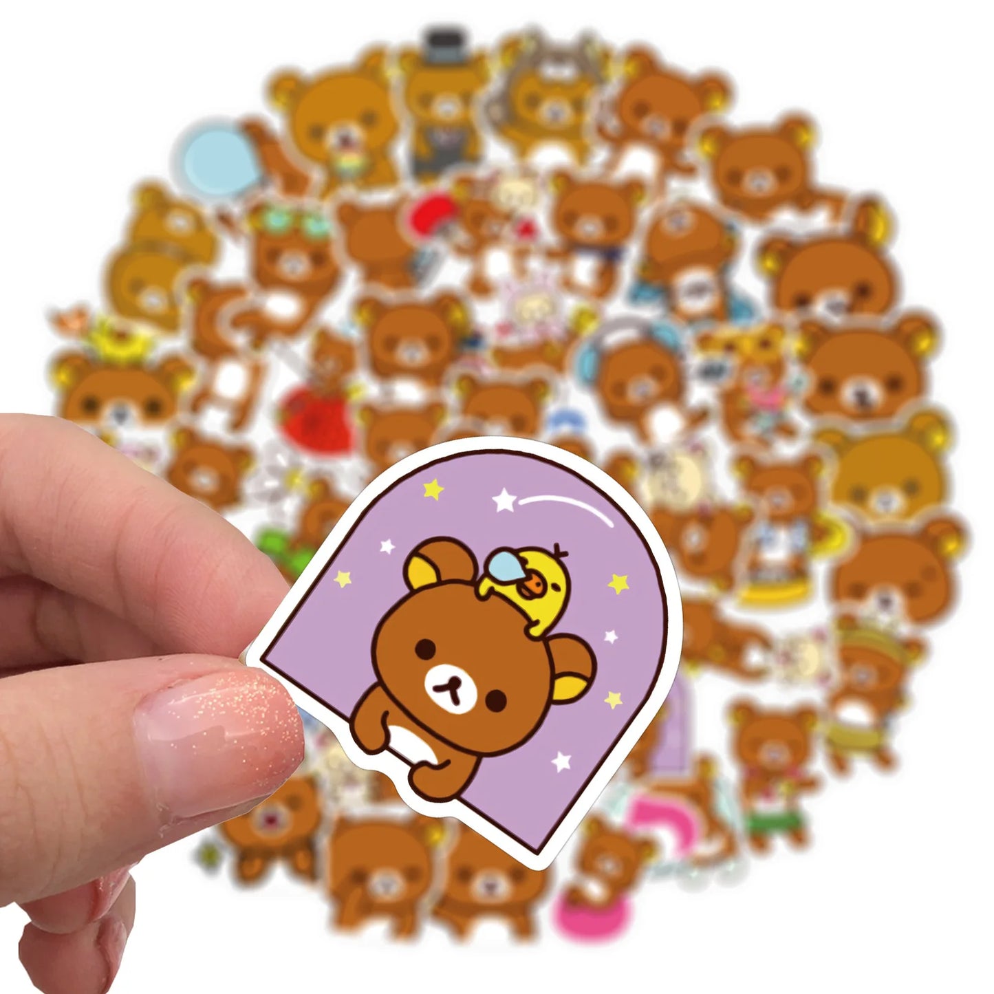 50PCS New Cute Bear Cartoon Graffiti Waterproof Sticker Suitcase Notebook Refrigerator Skateboard Stationery Box
